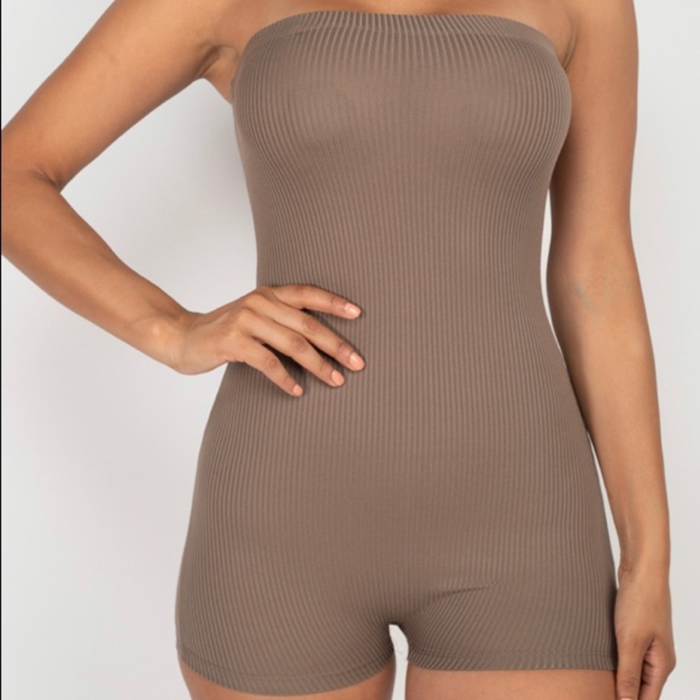Fitted Tube Romper (Taupe) - Picture 1 of 1